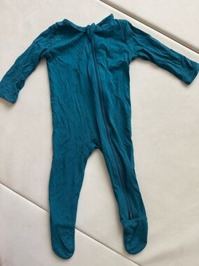 Kyte BABY Teal Footed Zip One-Piece Pajamas